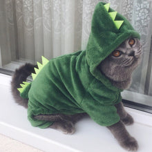 Load image into Gallery viewer, Pet Cat Clothes Funny Dinosaur Costumes Coat Winter Warm Fleece Cat Clothing For Small Cats Kitten Hoodie Puppy Dog Clothes
