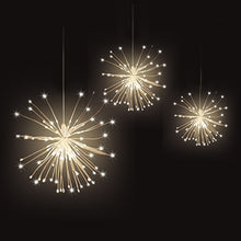 Load image into Gallery viewer, Festival Hanging Starburst String Lights 100-200 Leds DIY firework Copper Fairy Garland christmas lights outdoor Twinkle Light
