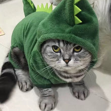 Load image into Gallery viewer, Pet Cat Clothes Funny Dinosaur Costumes Coat Winter Warm Fleece Cat Clothing For Small Cats Kitten Hoodie Puppy Dog Clothes
