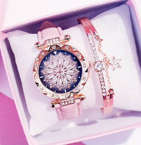 Ladies Bracelet Watch Casual Leather Quartz Wristwatch Relogio Feminino