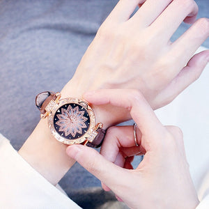 Ladies Bracelet Watch Casual Leather Quartz Wristwatch Relogio Feminino