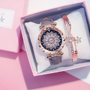 Ladies Bracelet Watch Casual Leather Quartz Wristwatch Relogio Feminino