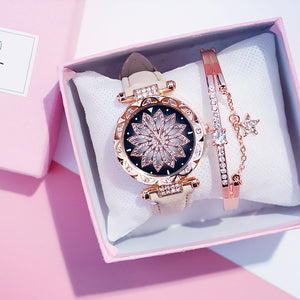 Ladies Bracelet Watch Casual Leather Quartz Wristwatch Relogio Feminino