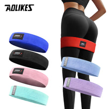 Load image into Gallery viewer, AOLIKES, Unisex, banda para el trasero, banda de resistencia, banda de entrenamiento, ejercicio para piernas, muslo, Glute, Butt Squat, bandas, diseño antideslizante
